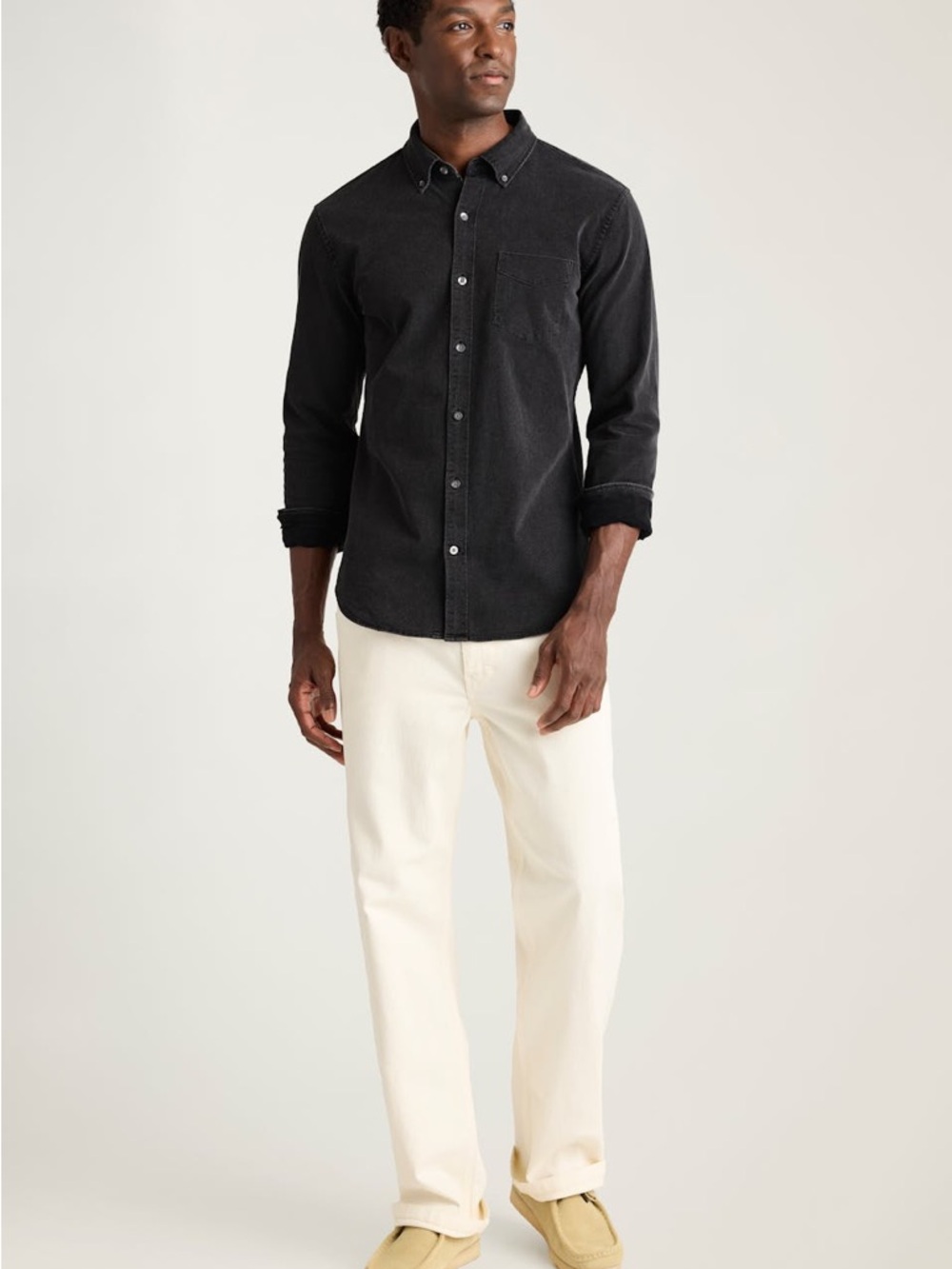 Bonobos Black Denim Button-Up Shirt - Long Sleeve